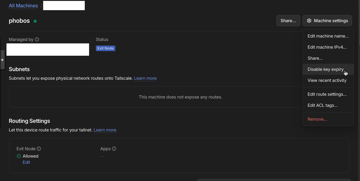 disable key expiration